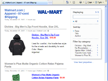 Image of RSS Feed from Walmart.com